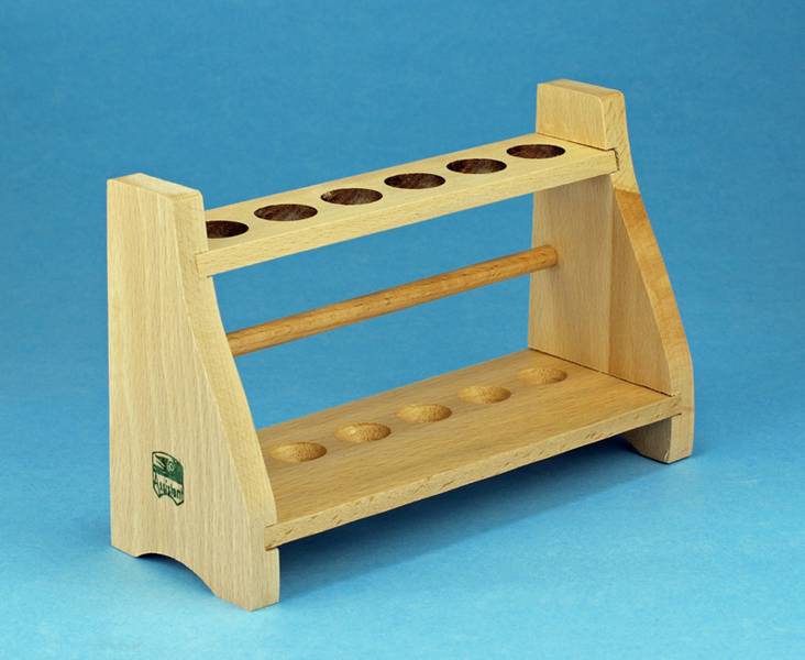 Reagenzgläser - Ständer aus Holz
