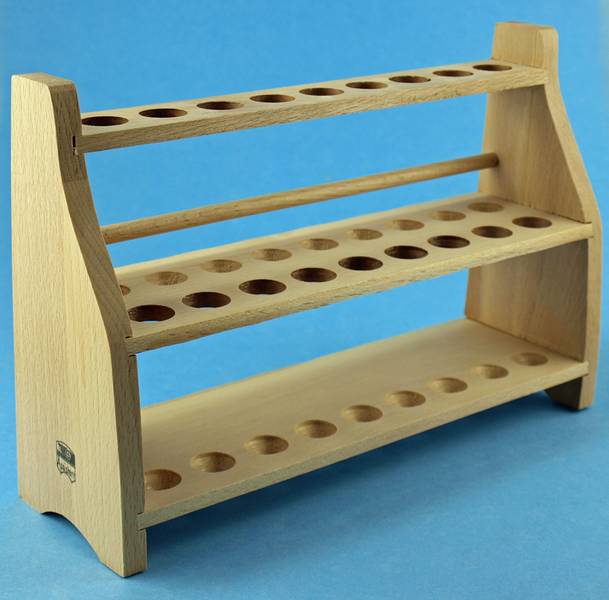 Reagenzgläser - Ständer aus Holz